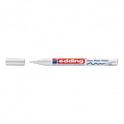 Marker Creativ Brush Sharpie Creative Acrylic Paint Water Based Lake Green Marker permanent Edding 751 cu vopsea, corp metalic, varf rotund, 1-2 mm, alb