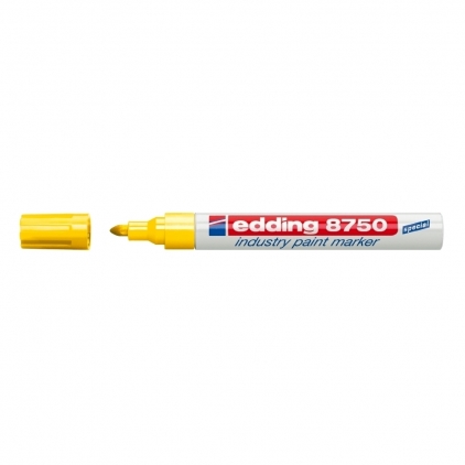 Marker Creativ Brush Sharpie Creative Acrylic Paint Water Based Yellow Marker permanent Edding 8750, cu vopsea, corp aluminiu, varf rotund, 2-4 mm, galben