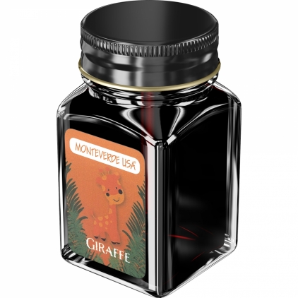 Stilou Gravitas Flagship Aluminium Red Calimara 30 ml Monteverde USA Jungle Giraffe Orange