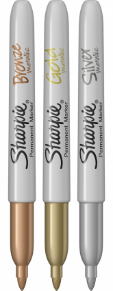 Set 10 Creioane Pastel Metalizat Carandache Neocolor I Set 3 Markere Permanente Metallic Bullet