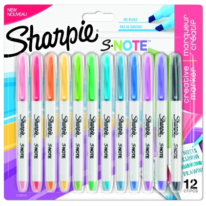 Marker permanent A-series, varf rotund, 2 mm, albastru Set 12 Marker Coloring Chisel Sharpie S Note Assorted Colors