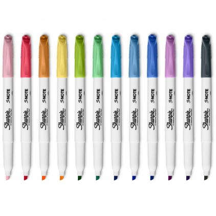 Marker permanent A-series, varf rotund, 2 mm, albastru Set 12 Marker Coloring Chisel Sharpie S Note Assorted Colors