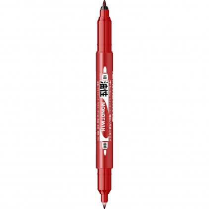 Marker Uscat pentru Sticla si Metal Caran dAche Chalk Dermo Blue Marker Permanent Outline Fine Tip Tombow Mono Twin Red