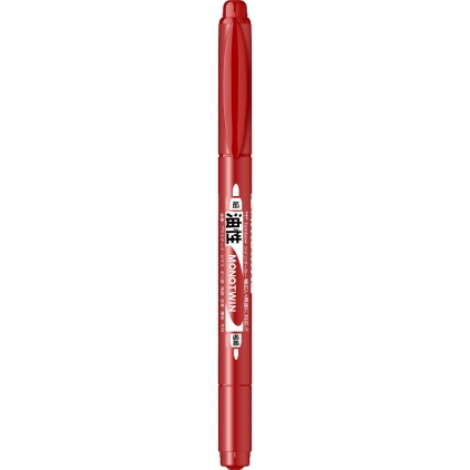 Marker Uscat pentru Sticla si Metal Caran dAche Chalk Dermo Blue Marker Permanent Outline Fine Tip Tombow Mono Twin Red