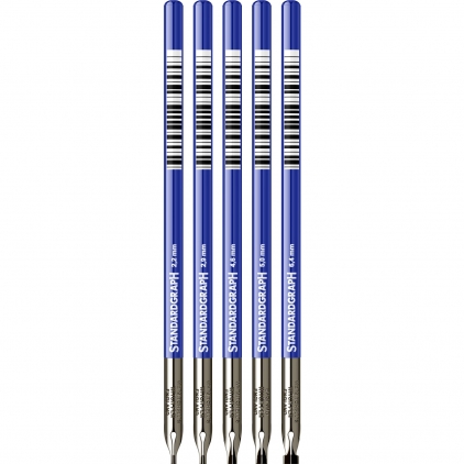 Kit Caligrafic Standardgraph Starter Scris Ornamental Set 5 buc Toc Caligrafie cu Penita 2.2-2.9-4.6-5.0-6.4 mm Corp Plastic Grip Metal Standardgraph Witch  Blue