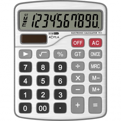Calculator de Buzunar 10 digit Acvila 910 Poket Black Calculator de Birou 10 digit Acvila 911 Silver Metalic