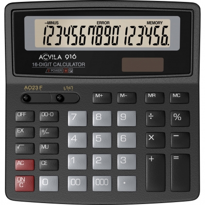 Calculator de birou Canon LS-102TC, 10 digiti Calculator de Birou 16 digit Acvila 916 Black