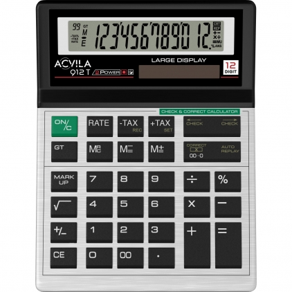 Calculator de Buzunar 10 digit Acvila 910 Poket Black Calculator de Birou 12 digit TAX Acvila 912T Grey