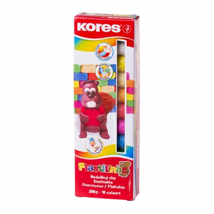 Cub creativ Morocolor Primo Cubido plastilina, 3 culori a 60 g, design masina Plastilina Kores, 20 g/culoare, 10 culori/cutie