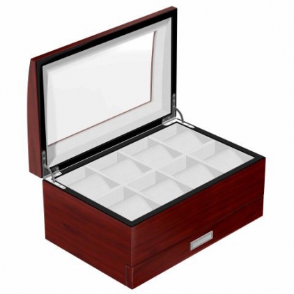 Accesorii Colectionari Caseta Instrumente de scris si Ceasuri pentru Colectionari din Lemn de Nuc