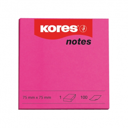 Notite adezive InFO, 40x50 mm, 3 culori pastel, 12 bucati/set Notite adezive, Kores, 75 x 75 mm, magenta, 100 file