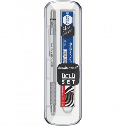 Creion Mecanic 0.7 Scrikss Honour 38 Matt Chrome CT Set Creion Mecanic 0.7 Scrikss Graph-X Satin Chrome CT