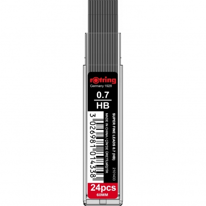 Mine creion mecanic Rotring, 1 mm , HB, 12 bucati/cutie Mina Creion Mecanic Rotring SFL 0.7 HB - Etui 24 buc