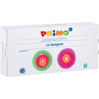Acuarele Morocolor Primo, diametru pastila 30 mm, 12 culori/cutie Tempera Morocolor Primo, 25 ml, 12 culori/cutie