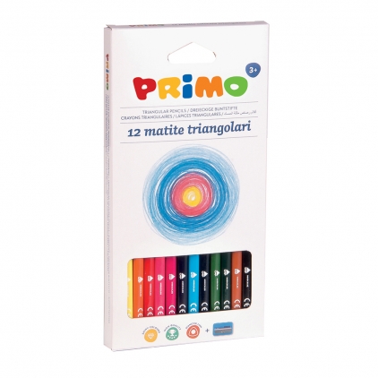 Carioci Astra pastel, 12 culori/set  Creioane colorate Morocolor Primo Tris, 12 culori/cutie