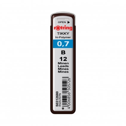 Creion Mecanic 0.5 Rotring 600 Madder Red Mina Creion Mecanic Rotring Tikky 0.7 B - Etui 12 Buc