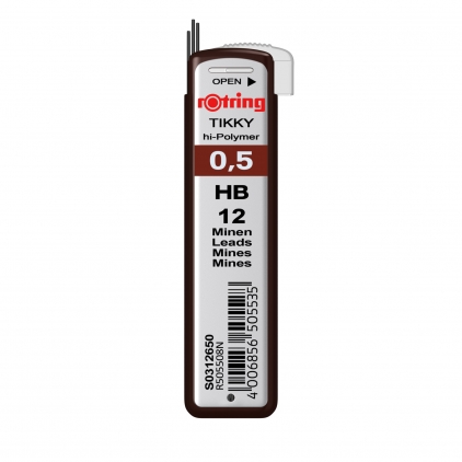 Creion Mecanic 0.5 Rotring Tikky Retro Red Metallic Mina Creion Mecanic Rotring Tikky 0.5 HB - Etui 12 Buc