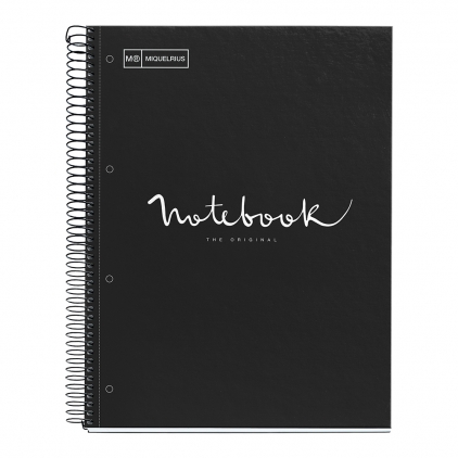 Blocnotes, Trendy blue, cu spira, A5, 70 file, dictando Caiet cu spira, Miquelrius, Emotion, A4, matematica, 80 file, coperta carton dur, negru