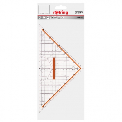 Echer 45° Aristo Geo College 14/20 cm Echer 45° Rotring Profesional 30/32 cm cu Raportor si Maner