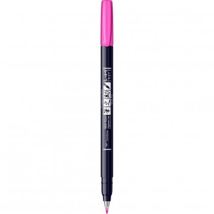 Set Standardgraph desen ornamente Marker Caligrafic Hard Small Writing Tombow Fudenosuke 90 Neon Pink