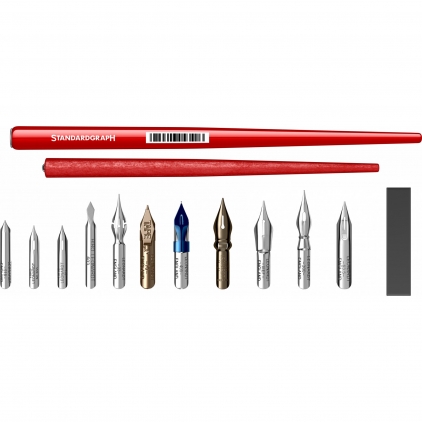 Set Caligrafie Sheaffer Mini Calligraphy 1.0 - 1.5 - 2.0 White CT Set Standardgraph universal desen