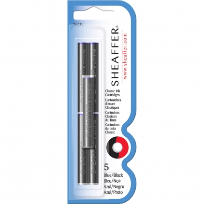 Calimara 50 ml Sailor Manyo Kikyou Blue Set 5 Cartuse Classic Size Proprietar Sheaffer Skrip Blue Black