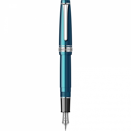 Stilou Slim Size 14k Nib Sailor Professional Gear Sapporo Metallic Blue RHT