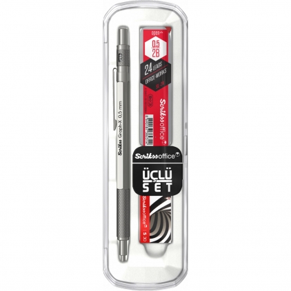 Creion Mecanic 0.7 Scrikss Knight 88 Stainless Steel CT Set Creion Mecanic 0.5 Scrikss Graph-X Satin Grey TT