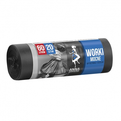 Saci menajeri HDPE, 60 l, negru, 50 bucati/rola Saci menajeri negri HD-LD 60L 72 x 60 cm 14 microni 20 bucati/set, igienici, impermeabili, rezistenti