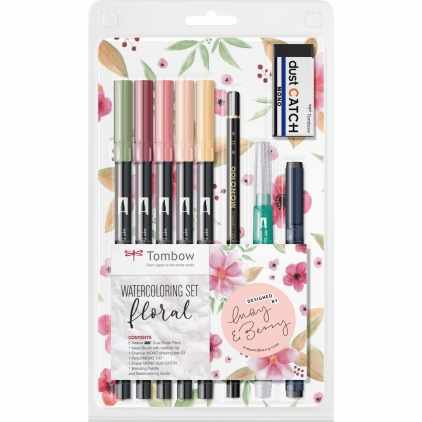 Textmarker Edding Ecoline, varf retezat, 2-5 mm, orange Set Watercoloring Tombow Floral