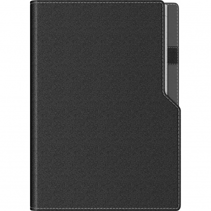 Mapa tip plic Precision Trend A5 Black Lined Agenda Precision Ultra A5 cu spirala Black Lined