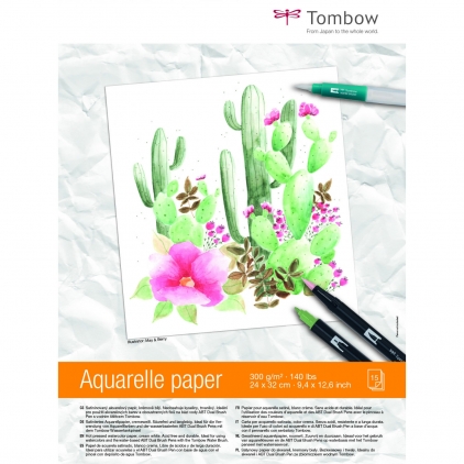 Alte articole din hartie cu destinatie speciala Hartie pentru Acuarela 24 x 32 cm Tombow Aquarelle Paper 300g/mp - 15 coli