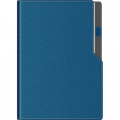 Set Agenda Piele + Pouch Pen Princ Leather Business 885 B5 Purple Lined Agenda Precision Ultra A5 cu spirala Navy Lined