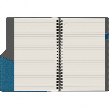 Set Agenda Piele + Pouch Pen Princ Leather Business 885 B5 Purple Lined Agenda Precision Ultra A5 cu spirala Navy Lined