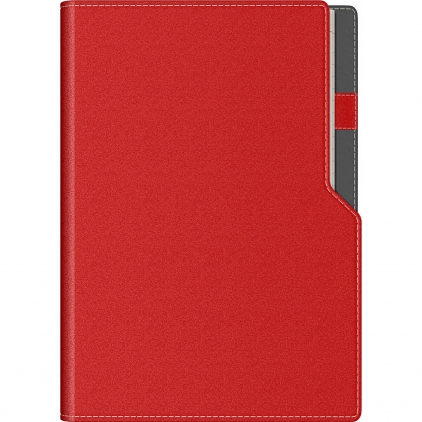 Agenda Piele Princ Leather Business 930 B5 Model H Black Lined Agenda Precision Ultra A5 cu spirala Red Lined