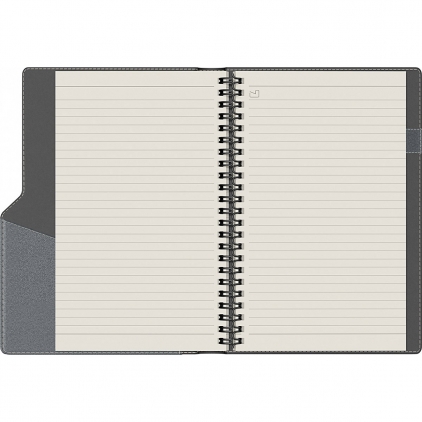 Set Agenda Piele + Pouch Pen Princ Leather Business 885 B5 Cognac Lined Agenda Precision Ultra A5 cu spirala Ultra Grey Lined