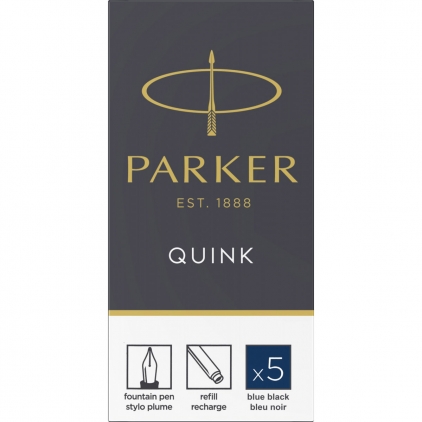 Stilou 18k Nib Parker Sonnet Royal Metal & Black GT Set 5 Cartuse Large Size Proprietar Parker Quink Blue Black