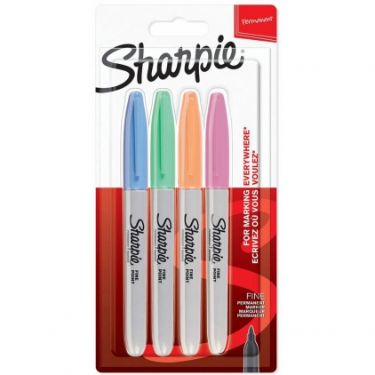 Set 4 Markere Permanente Bullet Sharpie Fine Point Pastel Colors