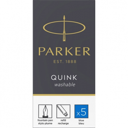 Stilou Cross Calais Matt Black CT Set 5 Cartuse Large Size Proprietar Parker Quink Blue Lavabil