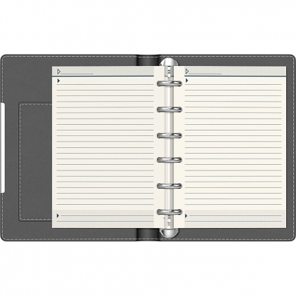 Agenda Precision Ultra A5 cu spirala Ultra Grey Lined Organizer Precision Alicante A6 6 inele Orange Lined