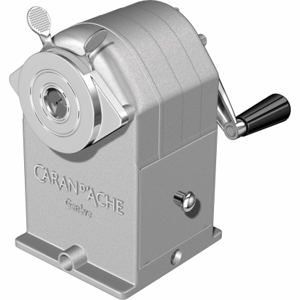 Ascutitoare cu Container KUM Ellipse M1 Magnesium Green Ascutitoare cu Cilindru si Manivela Caran dAche Metal Sharpener Grey