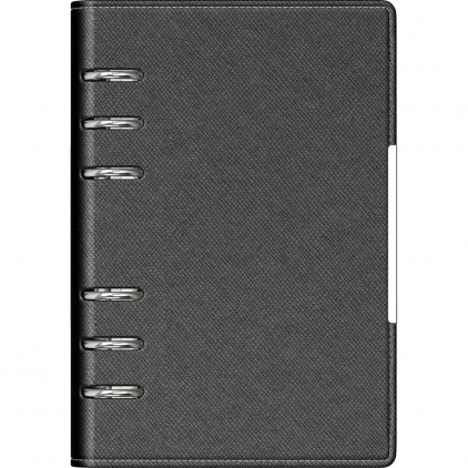 Agenda Precision Ultra A5 cu spirala Ultra Grey Lined Organizer Precision Alicante B6 6 inele Black Lined