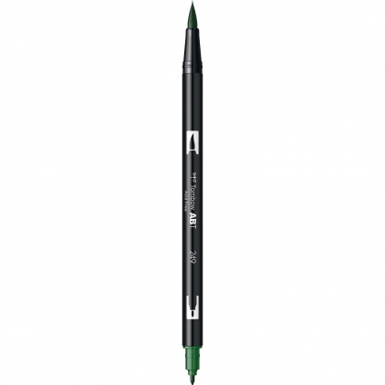 Marker permanent Edding 751 cu vopsea, corp metalic, varf rotund, 1-2 mm, verde Marker Dual Brush Watercoloring Tombow ABT 249 Hunter Green