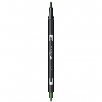 Creion Evidentiator Caran dAche Maxi Fluo Orange Marker Dual Brush Watercoloring Tombow ABT 177 Dark Jade