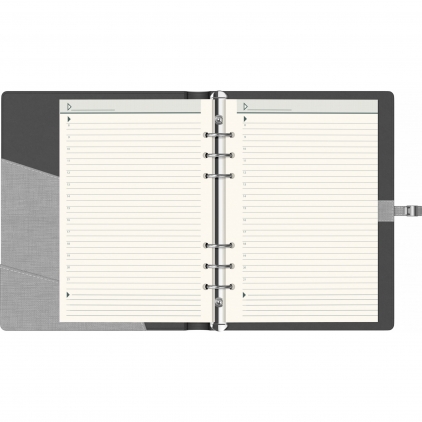 Organizer Precision Trend A5 6 inele Black Lined Organizer Precision Trend A5 6 inele Grey Lined