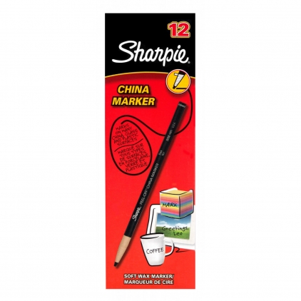 Marker OHP Noki Hi-Text 780, negru Marker Uscat pentru Portelan Sharpie Peel Off China Black