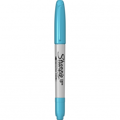 Kit Edding 8901, ceara pentru reparatii mobila, molid, blister Marker Permanent Bullet Sharpie Twin Tip Turquoise