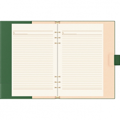 Agenda Precision Ultra A5 cu spirala Ultra Grey Lined Organizer A4 6 inele Precision Novaskin Kelly Green Lined