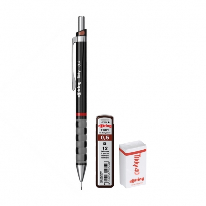Set creion mecanic Rotring Visuclick 0.7 mm + etui 24 mine, diverse culori Set Rotring, creion mecanic Tikky III Original, 0.5 mm
