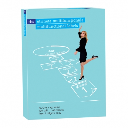 Etichete ecotermice albe, 100x150 mm, interior rola de 4 cm, 260 etichete/rola Etichete autoadezive RTC, A4, 105 x 148 mm, 400 bucati, 100 coli/top